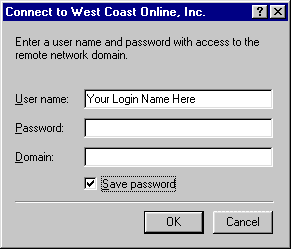 The Username and Password Screen