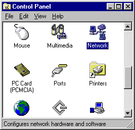 Locate the Network Control Panel