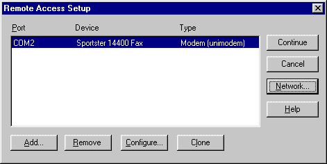 Setup RAS With Your Modem