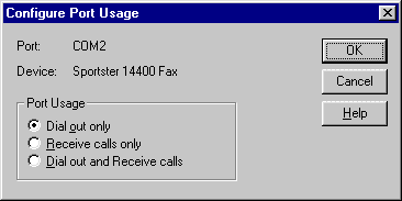 Configure Port Usage Window