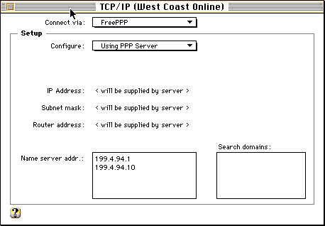 TCP/IP Control Panel